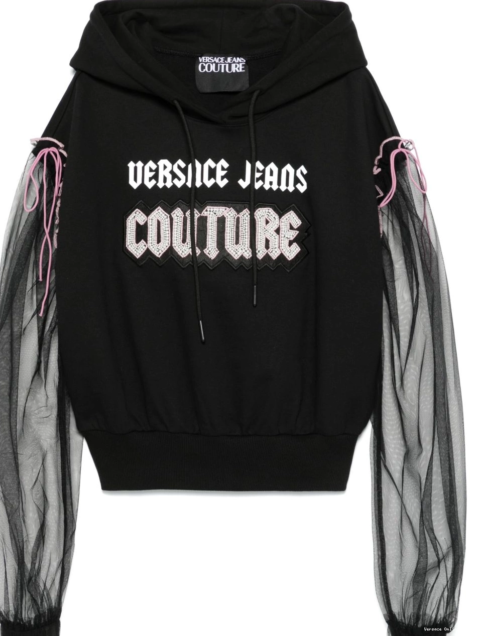 Cheap Embellished Logo Women Gothic Jeans hoodie Versace Couture 0808